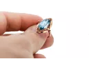 Aquamarine Ring originální vinobraní 14k produkt s růžovými zlaté vinobraní VRC047